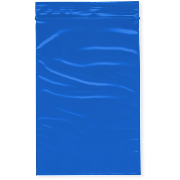 Plymor 4" x 6" (Case of 1,000), Blue 2 Mil Zipper Reclosable Plastic Bags