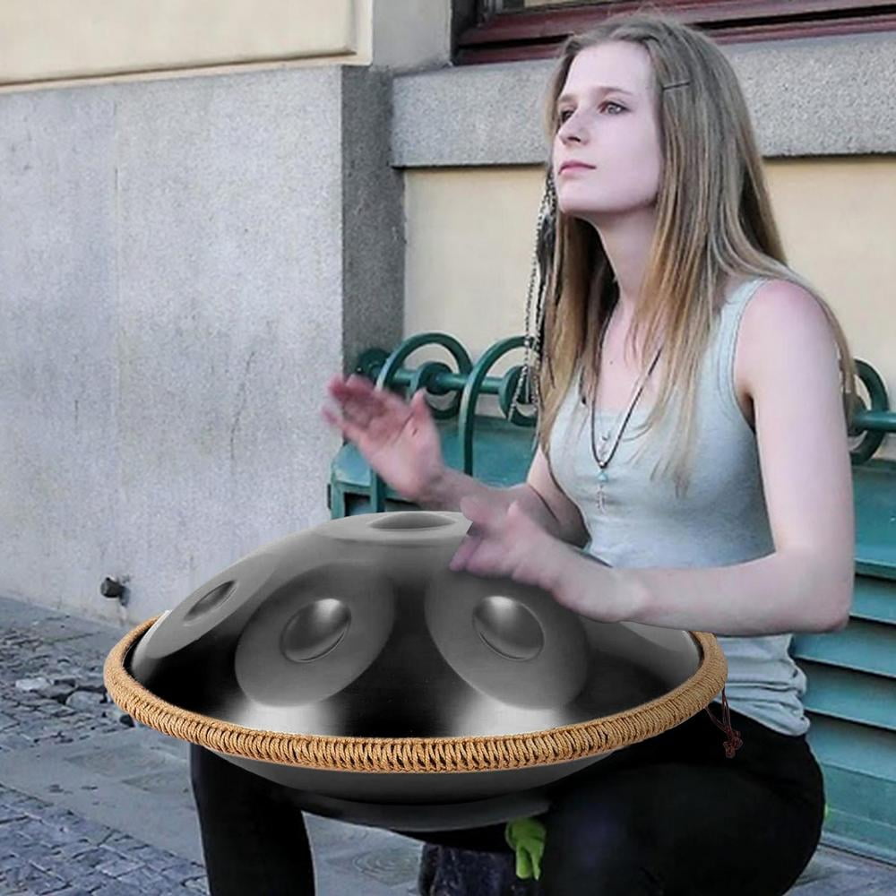 Gonipol Hand Pan Drum Instrument 9 Notes Steel Drum Handpan Instrument for Adults Kids 18-Inch Percussion Drum Instrument with 2 Handpan Mallets for Music Lessons Concerts clean