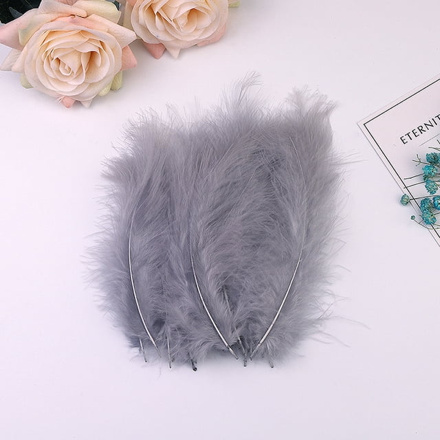 Namzi 200 piezas de plumas esponjosas de 3,9 a 5,9 pulgadas para manualidades, decoración de bodas y fiestas - Gris