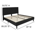 thumbnail image 4 of Flash Furniture Roxbury King Size Tufted Upholstered Platform Bed in Black Fabric, 4 of 12