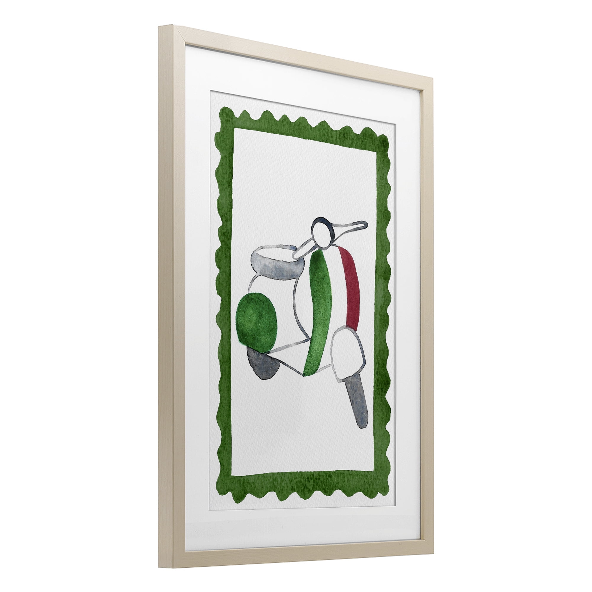 Stupell Industries Italian Motor Scooter Birch Framed Print Under Glass, design by Camila Juncos