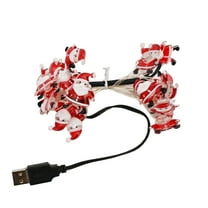 6.5-Foot 20-LED Santa Claus String Lights USB Powered Christmas Holiday Decor