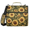 thumbnail image 2 of Zipper Binder 3 Rings Stationery Office Files Daily Organizer File Folder Storage Bag Sunflowers Painted, 2 of 8