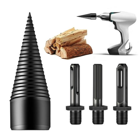

Clearance! Lotpreco Removable Firewood Log Splitter Drill Bit Wood Splitter Drill Bits Heavy Duty Drill Screw Cone Driver for Hand Drill Stick-hex+Square+Round (32MM+42MM)