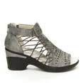 thumbnail image 5 of JBU Womens Gray Geometric Dual Closure Arch Support Stretch Nelly Encore Wedge Dress Sandals 8 M, 5 of 5
