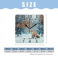 thumbnail image 2 of 10 Inch Wall Clock Battery Operated Square Clock for Office, Kitchen, Outdoor, Living Room,Fox and Snowflakes Flower Natural, 2 of 4