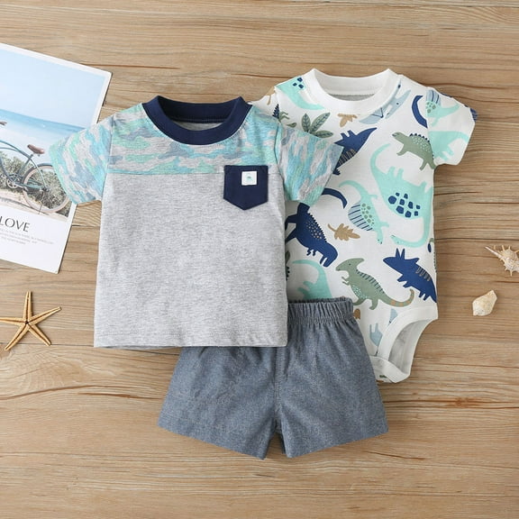 Tfken Boys Outfit Set Size 18 Months-24 Months Baby Clothes Out Fits Cottono Neck Tops Casual 3Pc Set Toddler Boy Outfit