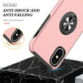 thumbnail image 6 of for iPhone XS / X Case, 360° Rotatable Ring Holder Kickstand Dual Layer Military-Grade Drop Tested Protection Support Car Holder Mount Magnetic Absorbing Bumper Phone Case, Rosegold, 6 of 7