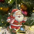 thumbnail image 5 of MXTPOV Red Christmas Decorations Hanging for Christmas Tree, Acrylic Santa Claus Ornaments for Backpack Home Decor, Flat Christmas Tree Decorations, 5 of 6