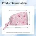 thumbnail image 6 of Kdxio Hand Drawn Strawberry Pattern Turban Hat for Women Men Comfortable Adjustable Cleaning Working Cap with Sweatband, 6 of 8