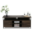 thumbnail image 6 of Caffoz 58" Home Entertainment Center Wood Media TV Stand, Smoky Oak, 6 of 10