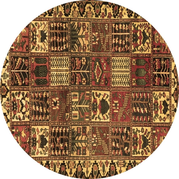 Ahgly Company Indoor Round Persian Brown Traditional Area Rugs, 4' Round