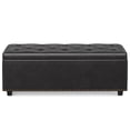 thumbnail image 4 of Simpli Home Hamilton 44 inch Wide Traditional Rectangle Lift Top Rectangular Storage Ottoman in Tanners Brown, Assembled, 4 of 13