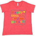 thumbnail image 3 of Inktastic Happy 100th Day of School Women's Plus Size T-Shirt, 3 of 5