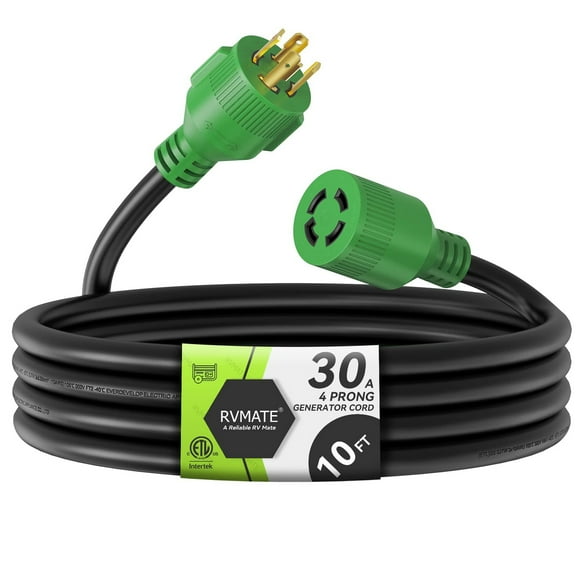 30 Amp 10ft Generator Extension Cord NEMA L14-30P/L14-30R 7500W 10 Gauge