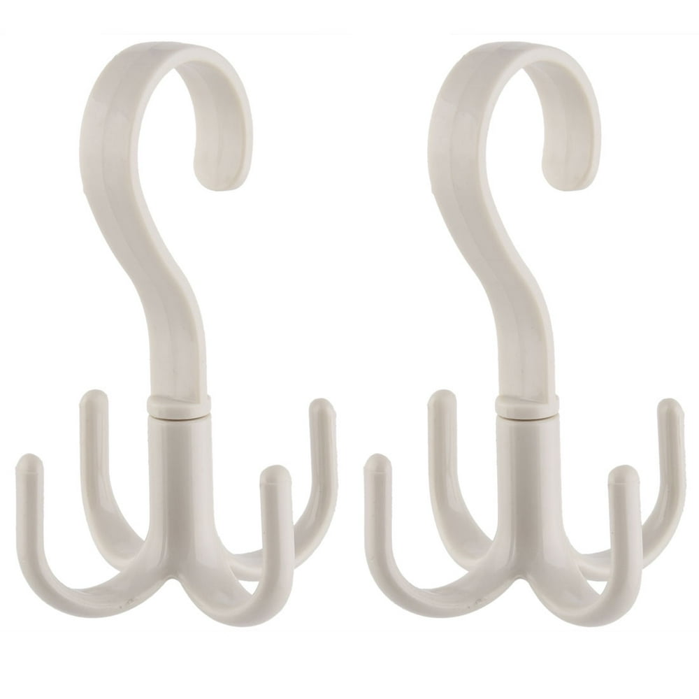 Unique Bargains Plastic 4 Hooks Clothes Coat Towel Hooks Belt Rope Rod