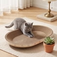 thumbnail image 4 of Cat Scratcher Cardboard Bed,2-in-1 Oval Cat Scratch Pad and Rest Mat,Elliptical Corrugated Cardboard Bed for Furniture Protection and Indoor Rest, 4 of 6