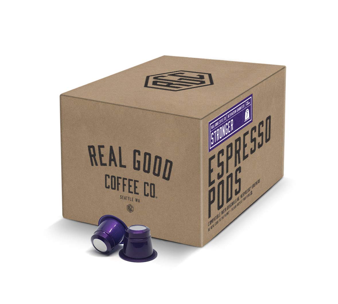 Real Good Coffee Co Recyclable Espresso Capsules, Stronger Intensity