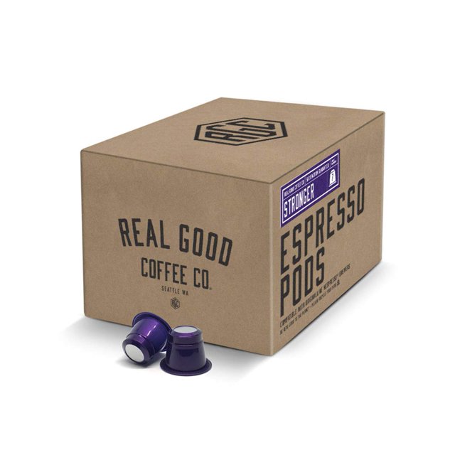 Real Good Coffee Co Recyclable Espresso Capsules, Stronger Intensity