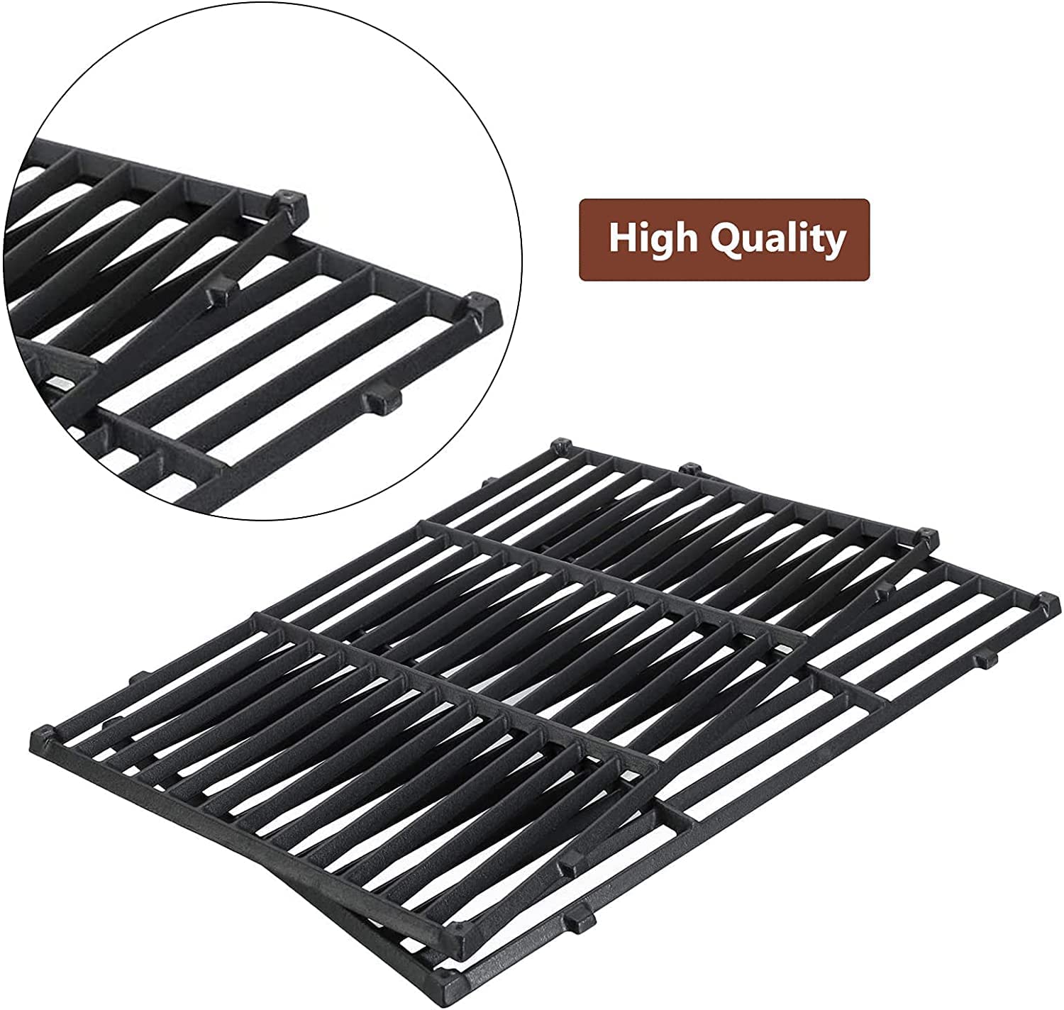 Grisun 18.7" Cooking Grates for Weber Genesis II 400 and Genesis II LX 400 Series Gas Grills, Cast Iron Replacement Parts for Weber 66089 66097, Set of 3 - image 5 of 7