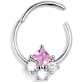 thumbnail image 2 of Body Candy 16G 316L Steel Hinged Segment Ring Seamless Cartilage Nipple Ring Rhombus Riot Nose Hoop 3/8", 2 of 4