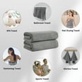 thumbnail image 6 of Jessy Home 12 Pack Dark Gray Hand Towel Set 16"x31" Soft Highly Absorbent Quick Dry Bathroom Towels 600 GSM Microfiber Plush Towels, 6 of 6