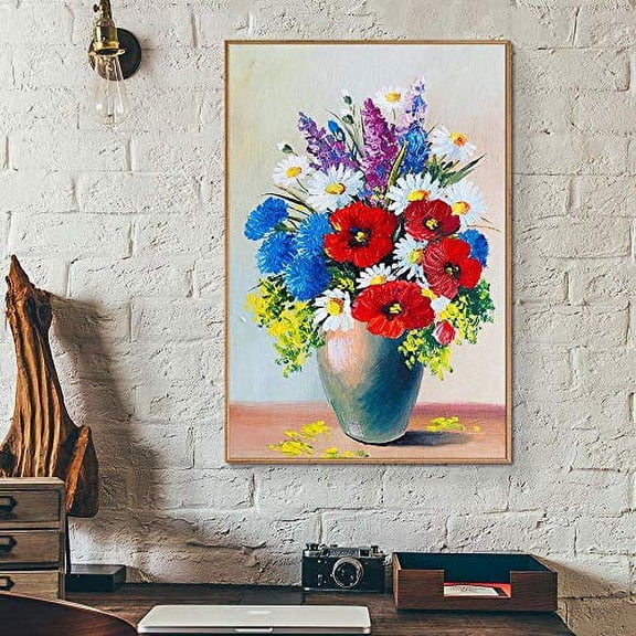 wall26 Floating Framed Canvas Wall Art for Living Room, Bedroom Vintage Vase Canvas Prints for Home Decoration Ready to Hang - 16x24 inches