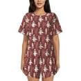 thumbnail image 1 of Balery Autumn Scarecrow Harvest Joy Conjunto de Pijama para Mujer con Estampado, Dos Piezas de Manga Corta y Shorts, Ropa de Dormir Suave con Cuello Redondo y Bolsillos-XX-Large, 1 of 6
