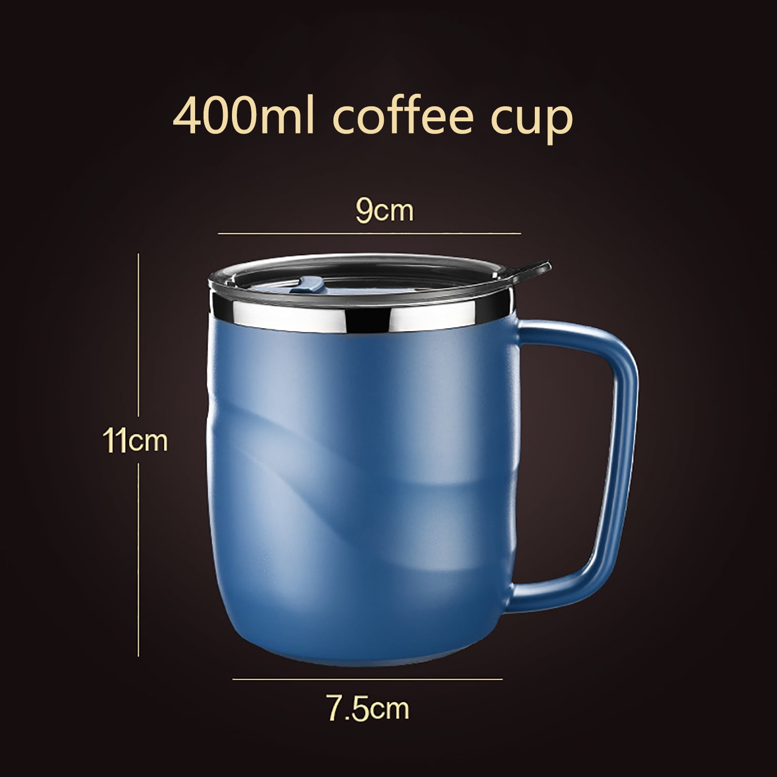 DOUNGURI Ceramic Coffee Tumbler With Lid 14oz Double Wall Stainless Steel Thermos  Coffee Mug Porcelain Travel Tea Mug for Women & Men 