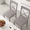 thumbnail image 2 of VECELO Dining Chair Set of 4, Modern Kitchen Upholstered Chairs with Backrest, Metal Legs and PU Leather Seat Set for Living Room Restaurant, Gray, 2 of 7