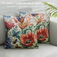 thumbnail image 3 of PRATYUS Red Poppy Floral Pillow Covers Spring Summer Fall Vintage Decorative Rustic Farmhouse Thorw Pillow Covers for Indoor Outdoor Sofa Living Room 22x22in, 3 of 5