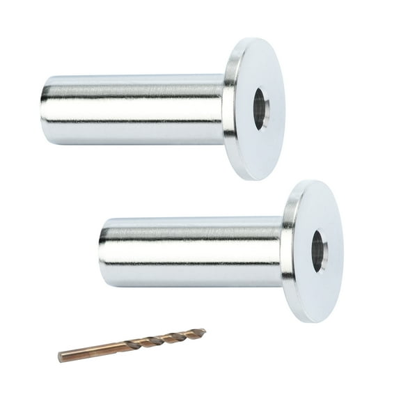 KFFKFF 81 Set T316 Stainless Steel Covers for 1/8" Wire Rope Cable Fence, DIY Handrail T316 Marine Quality, Includes Complimentary Drill Bit, Silver