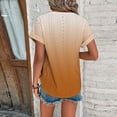 thumbnail image 6 of WRKEKC Print Crew Neck Short Sleeve Blouses for Women Summer Trendy Curved Hem Dressy Casual Lightweight Breathable Everyday Office Top, 6 of 7