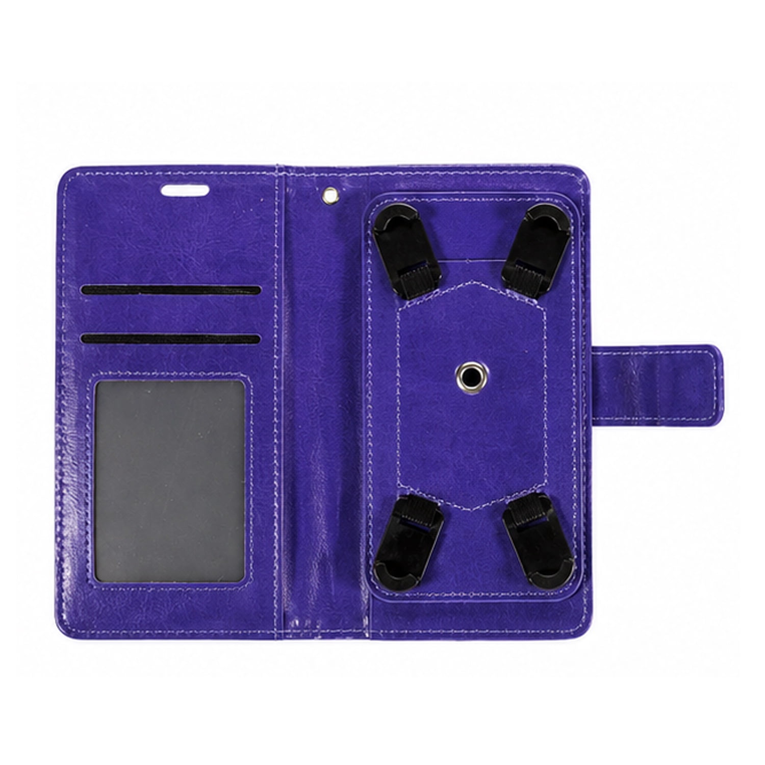 YUW-Small (4.5"-4.8") Universal Protective Wallet Cover with Rotating Kickstand - Purple