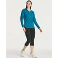 thumbnail image 6 of Real Essentials 4-Pack: Women's Dry-Fit Long-Sleeve V-Neck Athletic Workout Shirt (Available in Plus Size), 6 of 7