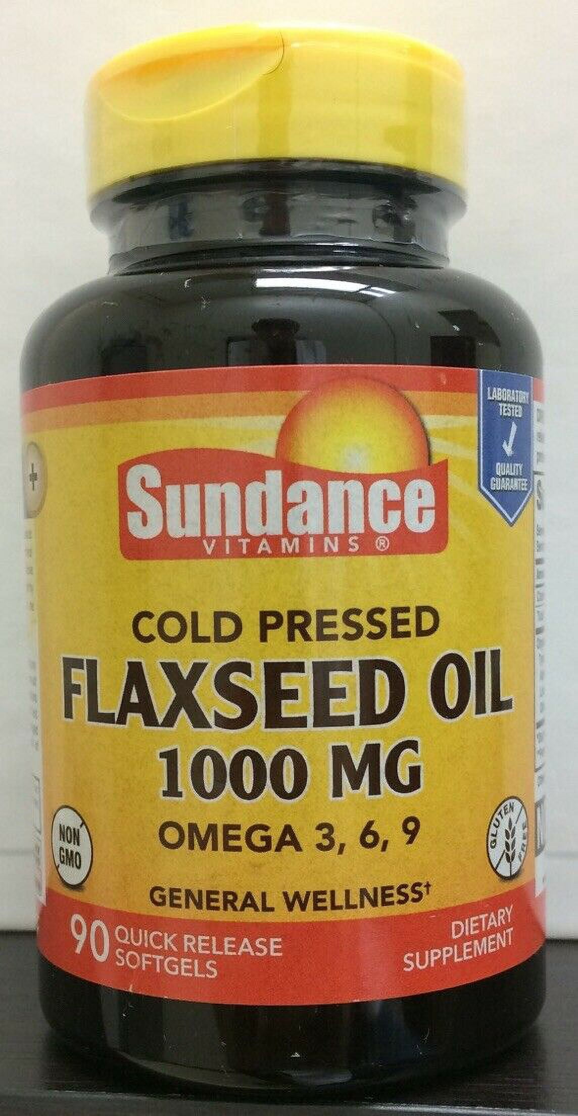 3 Pack Sundance Vitamins Flaxseed Oil 1000mg with Omega 3, 6, 9, 90 Softgel