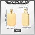 thumbnail image 3 of 10pcs 304 Stainless Steel 35mm Long Rectangle Stamping Blank Tags 10pcs Golden Smooth Dangle Blanks Metal Flat Charms with Pinch for Bracelet Necklace DIY Jewelry Making Golden, 3 of 5