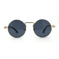 thumbnail image 2 of Steam Punk Round Circle Lens Metal Rim Retro Victorian Spring Arm Sunglasses Gold Black, 2 of 4