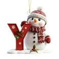 thumbnail image 2 of Honeeladyy Christmas Monogram Letters Ornaments Snowman Alphabet Pendant with Snowflake Pattern A to Z 26 Letters Hanging Decoration for Christmas Tree DIY Craft (Y), 2 of 6