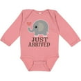 thumbnail image 3 of Inktastic Just Arrived Baby Elephant Boys or Girls Long Sleeve Baby Bodysuit, 3 of 5