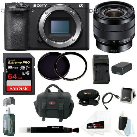 Sony Alpha a6500 Mirrorless Camera w/ 10-18mm Lens & 32GB SD Card Bundle