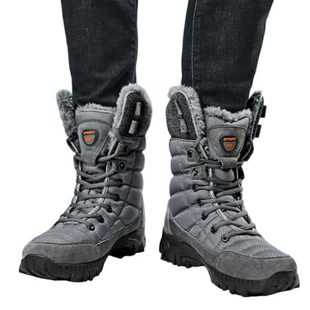 

Chnzic Men s Winter Fashion High Top Plus Cotton Thickened Warm Snow Boots Thick Sole Cotton Boots Outdoor Leisure Cotton Shoes