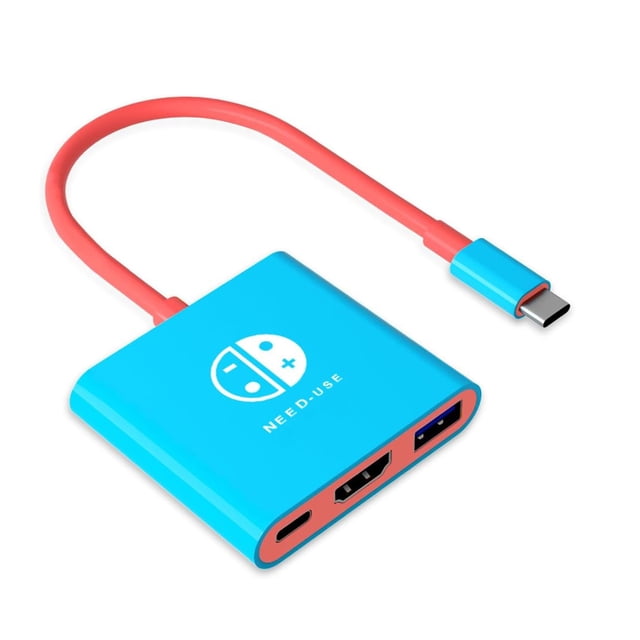 Adaptador HUB de 3 Puertos USB+HDMI+Tipo C para Consola NS