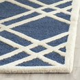 thumbnail image 4 of Safavieh Cambridge Collection CAM142G Handmade Moroccan Geometric Navy Blue and Ivory Premium Wool Runner (2'6" x 6'), 4 of 5