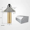 thumbnail image 2 of Diamond Grinding Edge Router Bits - 45 Degree Oblique Cutter With Bearing, Stone Cutting Carving Tool For Marble, Granite, Quartz (1/2 Inch-shank), 2 of 5