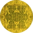thumbnail image 1 of Ahgly Company Indoor Round Oriental Yellow Industrial Area Rugs, 6' Round, 1 of 4