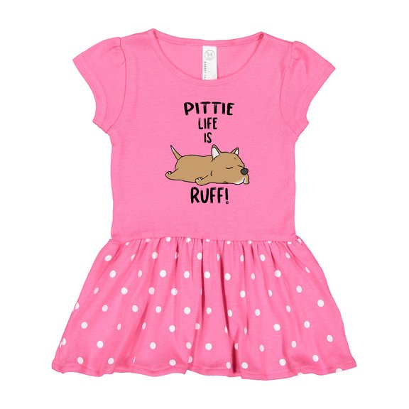 Inktastic Pittie Life is RUFF! Pit Bull Tan Girls Toddler Dress