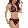thumbnail image 2 of NICKSUN Women's Bikini Sets, Cute Print Two Piece Bathing Suits Sexy Halter Padded Bikini Swimsuits, 2 of 6