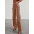 thumbnail image 4 of Pantalones PRETTYGARDEN Pierna Ancha Tiro Alto Borde Deshilachado Marrón Talle 4, 4 of 4