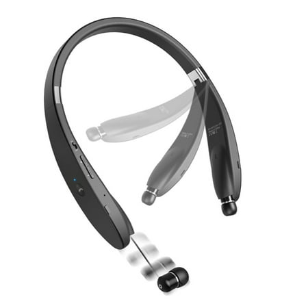 Neckband Wireless Headset w Retractable Earbuds Premium Sound Headphones Earphones Hands-free Mic [Folding] [Fonus] Compatible With iPad 9.7 3 2
